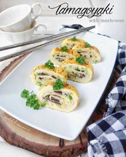 Resep Membuat Tamagoyaki With Mushroom