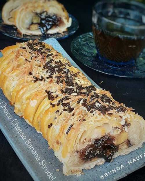 Resep Choco Cheese Banana Strudel