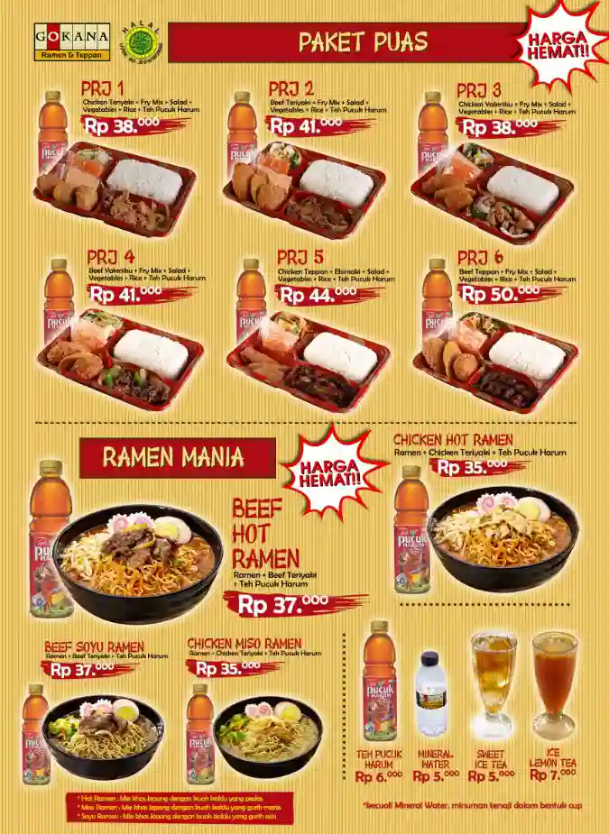 Harga Menu Gokana