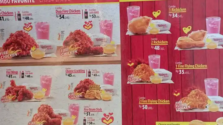 daftar menu Richeese Factory