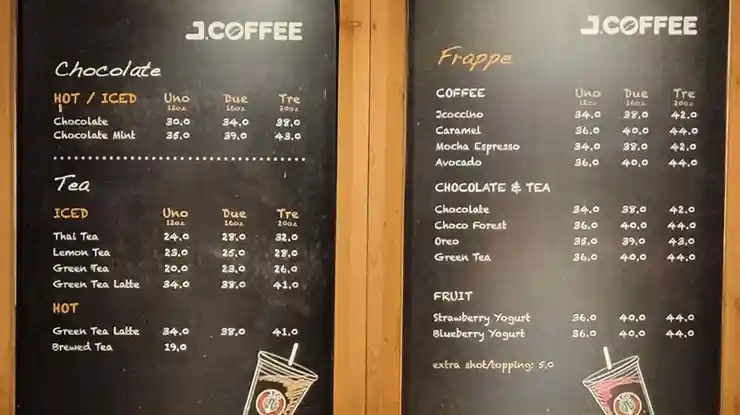 daftar menu jco lengkap