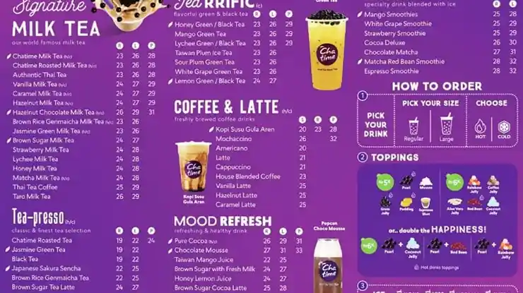 semua menu chatime