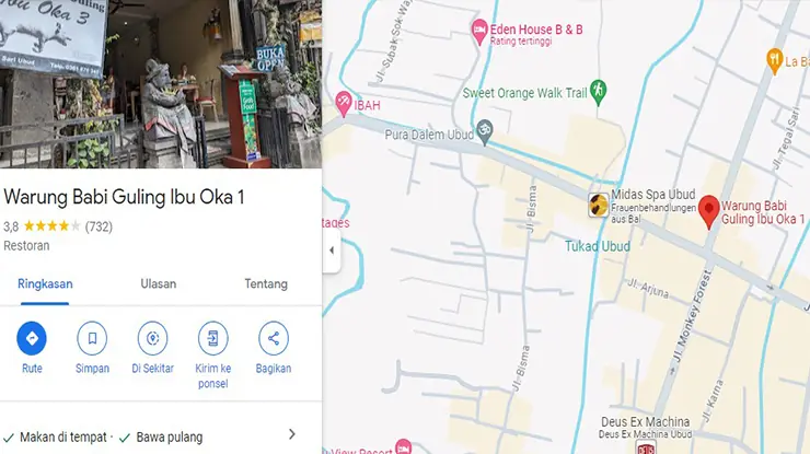 Alamat dan Nomor Telepon Warung Babi Guling Ibu Oka 1