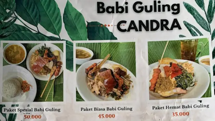 Harga Menu Babi Guling Candra