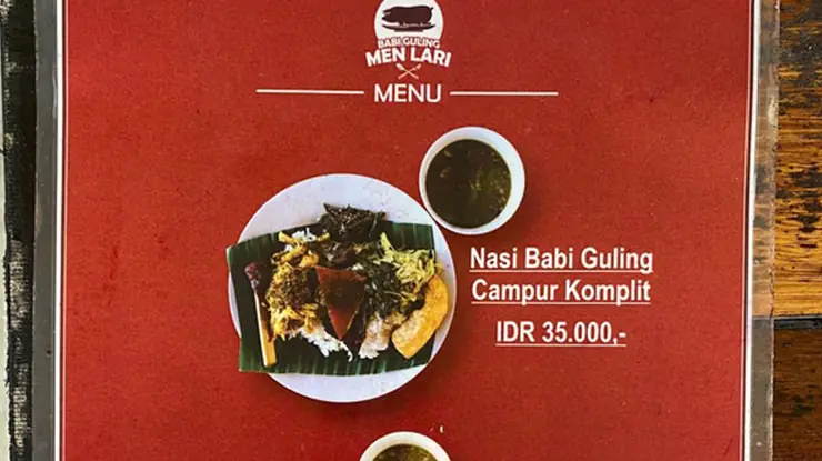 Harga Menu Babi Guling Men Lari