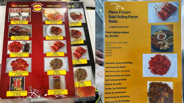 Harga Menu Rumah Makan Babi Guling Karya Pak Rebo