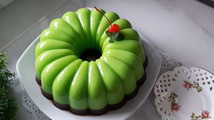 Puding Cokelat Pandan