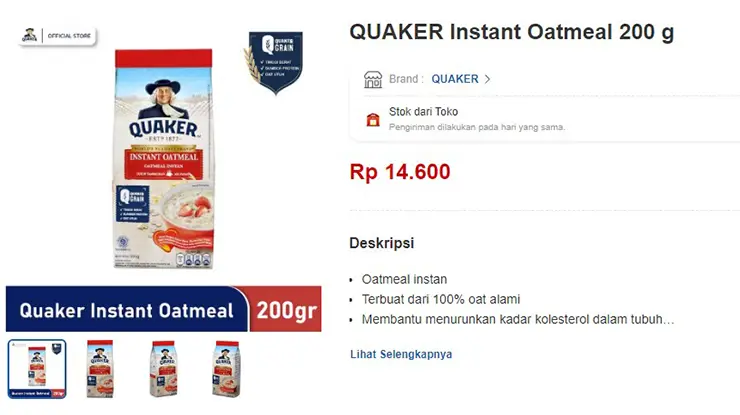 Harga Oatmeal di Alfamart Terbaru