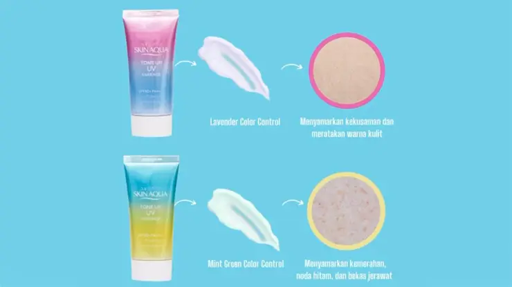 Kegunaan Skin Aqua Tone Up Pink dan Hijau